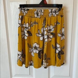 Bixby Mustard Yellow Floral Kids Skirt